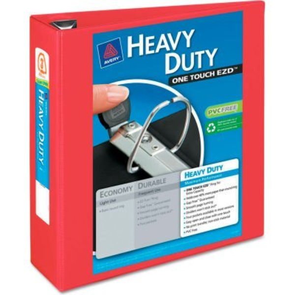 Avery Dennison Avery® Heavy-Duty View Binder with One Touch EZD Rings, 3" Capacity, Red 79325